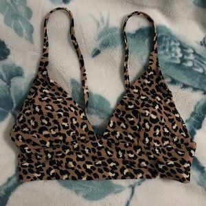 AERIE leopard print triangle bikini top
